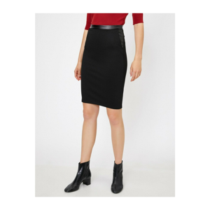 Koton Women's Leather Detailed Skirt