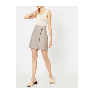 Koton Women's Beige Button Detailed Skirt