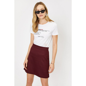 Koton Women's Burgundy Normal Waist Midi Skirt