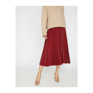 Koton Women's Burgundy Pleated Skirt