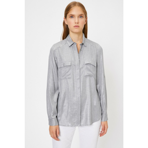Koton Women's Grey Pocket Detail shirt
