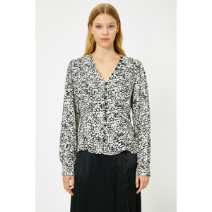 Koton Women's Black Patterned Shirt