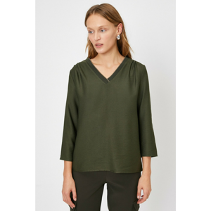 Koton Women's Green V-Neck Blouse