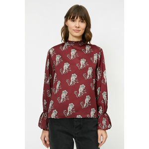 Koton Women's Burgundy Patterned Blouse