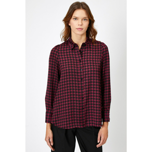 Koton Women's Claret Red Patterned Shirt