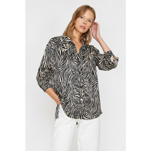 Koton Women's Black Patterned Shirt