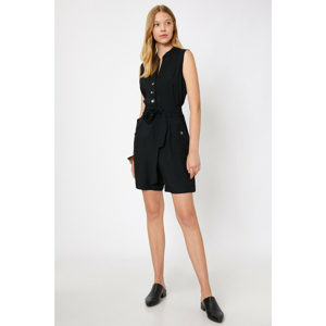 Koton Women's Black Button Detailed Jumpsuit