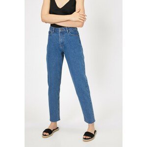 Koton Women's Blue Slim Fit High Waist Short Leg Jeans
