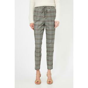 Koton Women's Gray Checkered Trousers