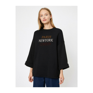 Koton Printed Sweatshirt with Written