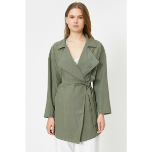 Koton Trench Coat - Green - Double-breasted