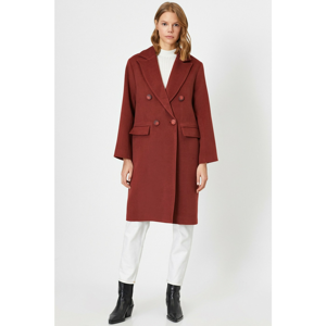 Koton Women's Red Button Detailed Coat