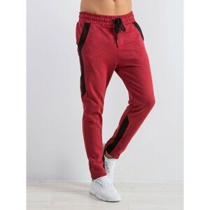 Men's sweatpants with burgundy inserts