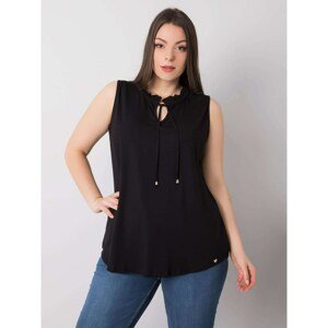 Black plus size sleeveless blouse