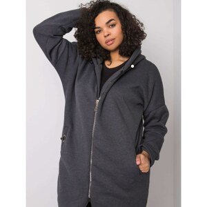 Graphite melange plus size hoodie