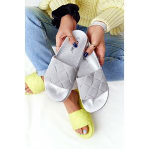 Women's Rubber Slippers Grey-Silver Let's Swim