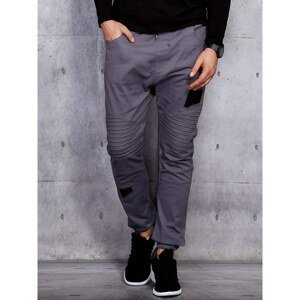 Gray men's joggers with stitching