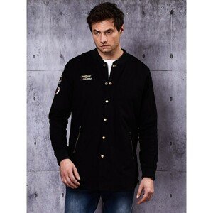 Black men's jacket with patches
