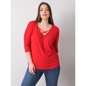 Red viscose blouse plus sizes