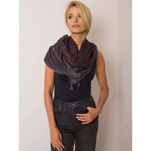 Gray scarf with floral patterns