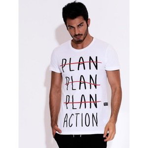 Men's white T-shirt with a motivational print