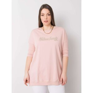 Muted pink oversize women's blouse with lettering