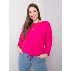 Larger cotton blouse in fuchsia color