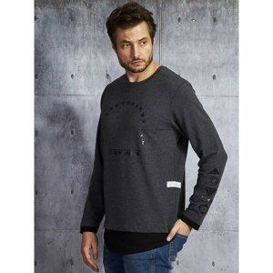 Men's blouse with contrasting dark grey inset