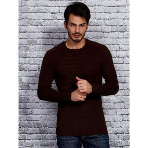 Men's brown zigzag sweater