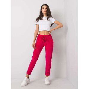 Velour trousers RUE PARIS from fuchsia