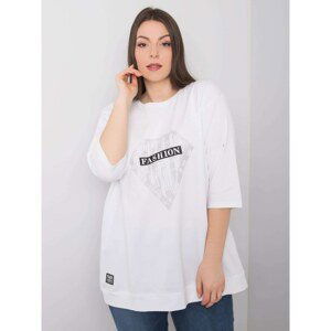 Oversized white blouse with application