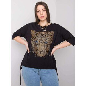 Oversize women's blouse with black application