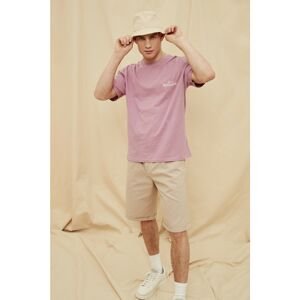 Trendyol Purple Men's Relaxed Fit 100% Cotton Crew Neck Short Sleeve Printed T-Shirt