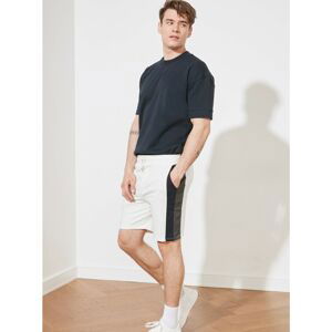 White Men's Tracksuit Shorts with Trendyol Lampas - Men's