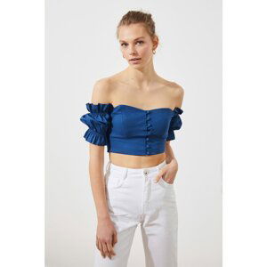 Dámsky crop top Trendyol Frill detailed