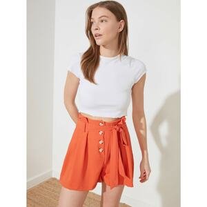 Orange Women's Shorts with Trendyol Binding - Women