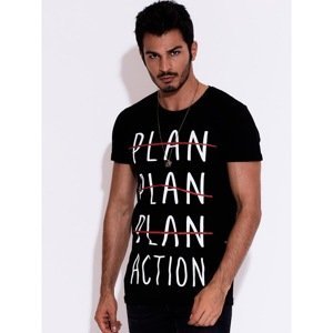 Men's black T-shirt with a motivational print