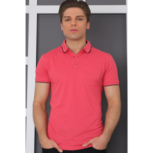 T8573 DEWBERRY MEN'S T-SHIRT-POMEGRANATE