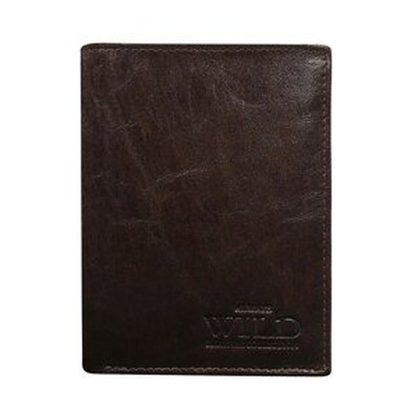 Brown vertical wallet for a man