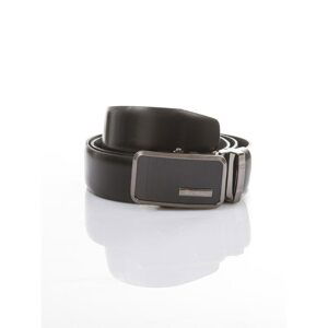 Men's Black Leather Strap with Automatic Buckle