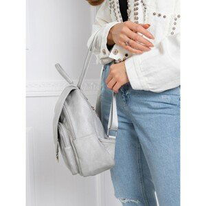 Small gray backpack with a flap