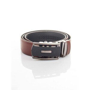 Leather belt for a man with a brown automatic buckle