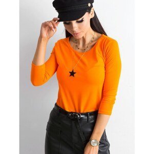 Basic orange cotton blouse
