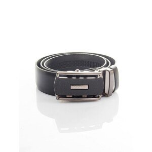 Leather belt for men with automatic buckle black