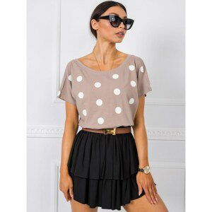 RUE PARIS Beige polka dot t-shirt