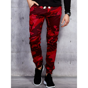 Red men's camo joggers