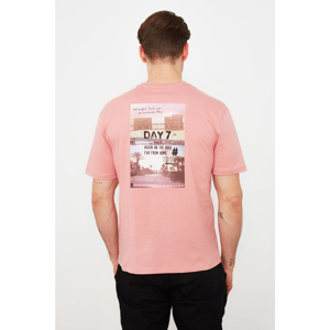 Trendyol Rose Dry Men Oversize Short Sleeve Printed T-Shirt