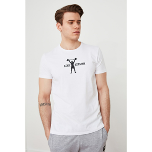 Trendyol White Male T-Shirt