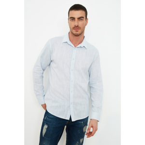 Trendyol Blue Men's Regular Fit Buttoned Collar Filafil Shirt