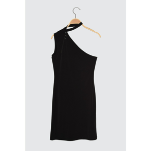 Trendyol Black Choker Collar Knitted Dress